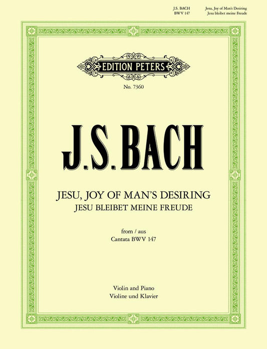 Bach Jesu, Joy of Mans Desiring Vln PET