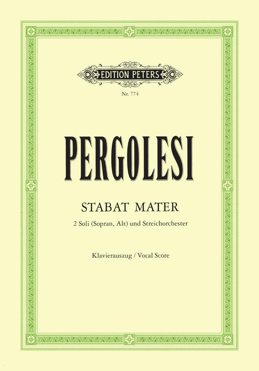 Pergolesi Stabat Mater Vocal Score EP