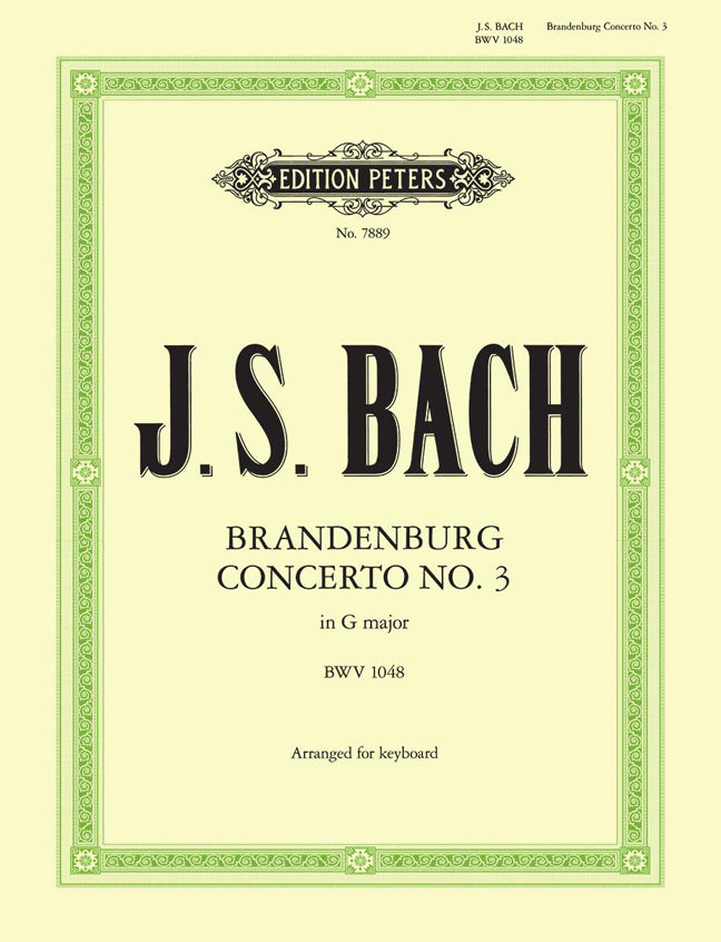 Bach Brandenburg Concerto No3 Gmaj Pno