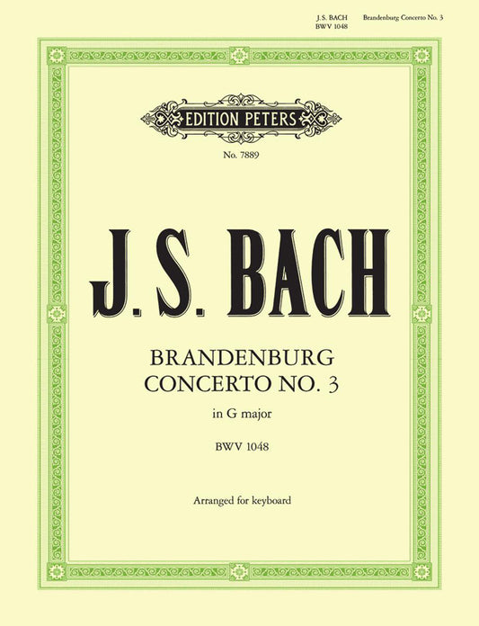 Bach Brandenburg Concerto No3 Gmaj Pno