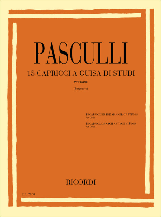 Pasculli 15 Capricci Etudes Oboe RIC