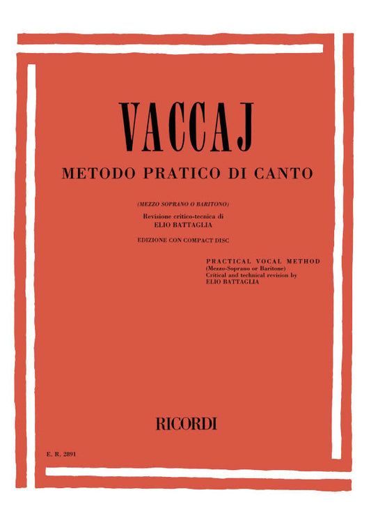 Vaccaj Metodo Pratico Mez Sop/Bar+CD RI