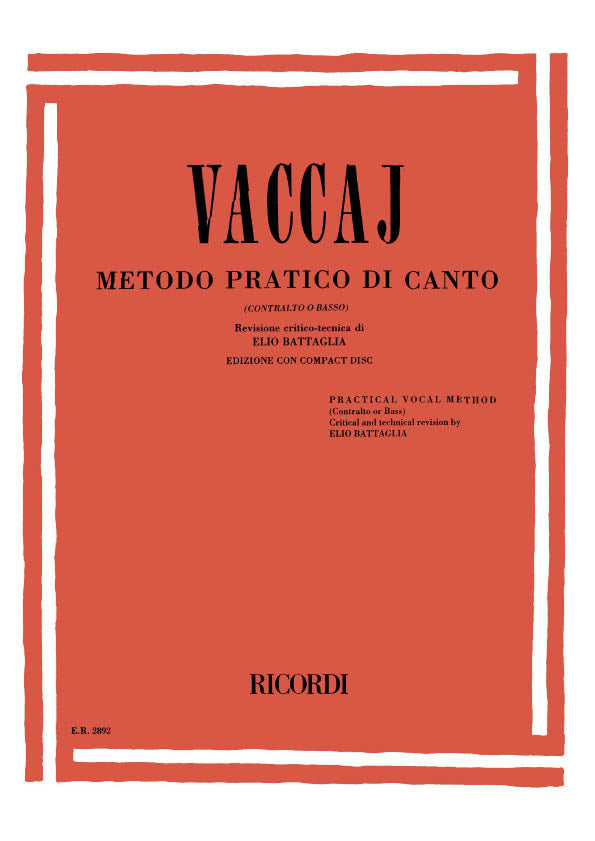 Vaccaj Metodo Pratico Di Canto Cont/Bas