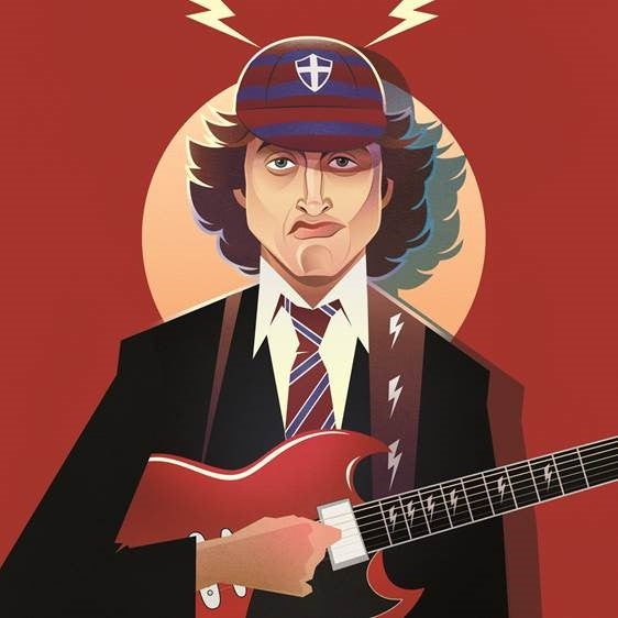 Card Pop Art Angus Young