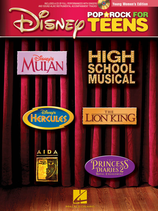 Disney Pop & Rock Teens Women Bk/CD PVG