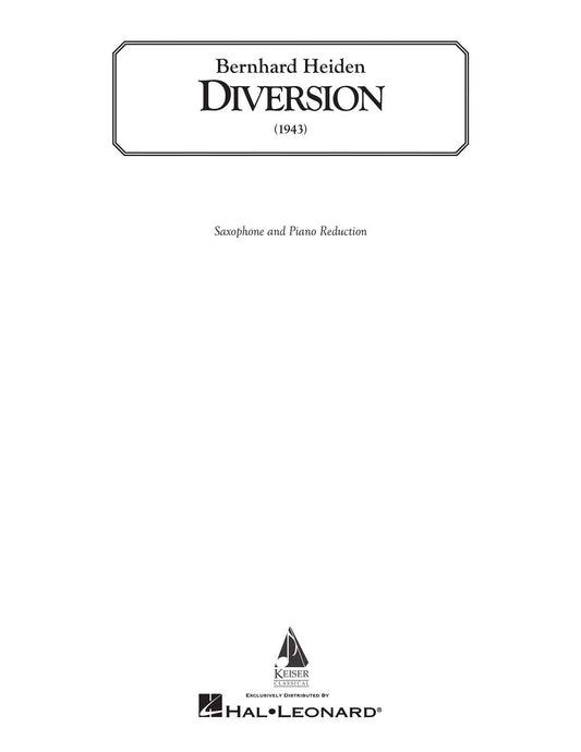 Heiden Diversion Alto Sax&Pno Etoile