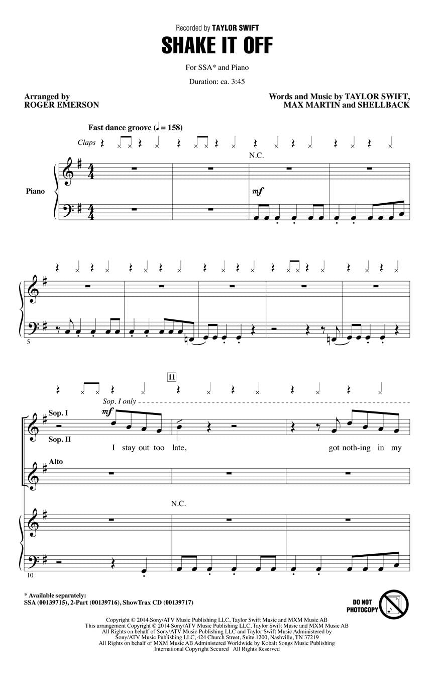 Shake it off SSA Taylor Swift HL Chart