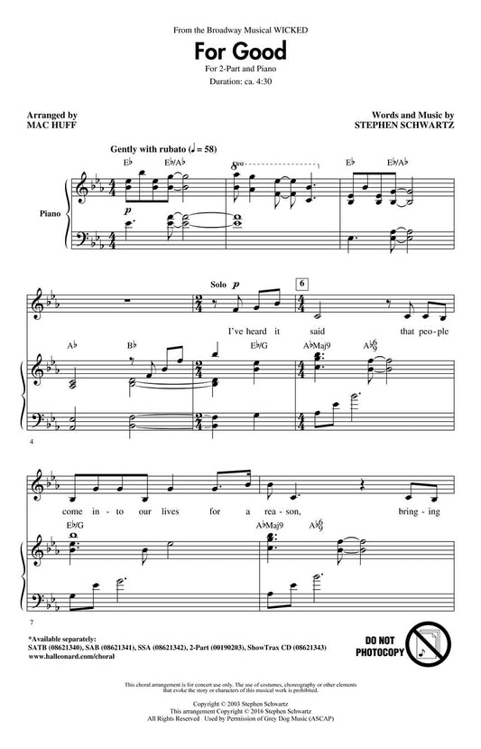 For Good from Wicked 2 Part HL