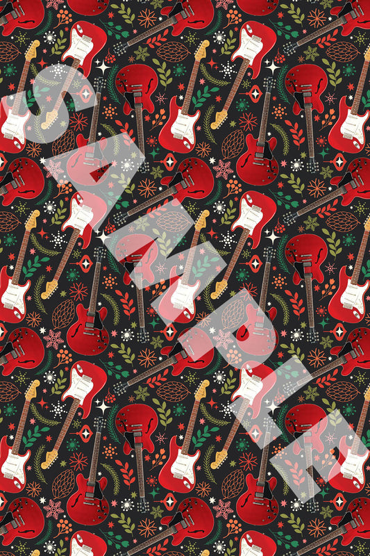 Gift Wrap Red Guitar Theme HL