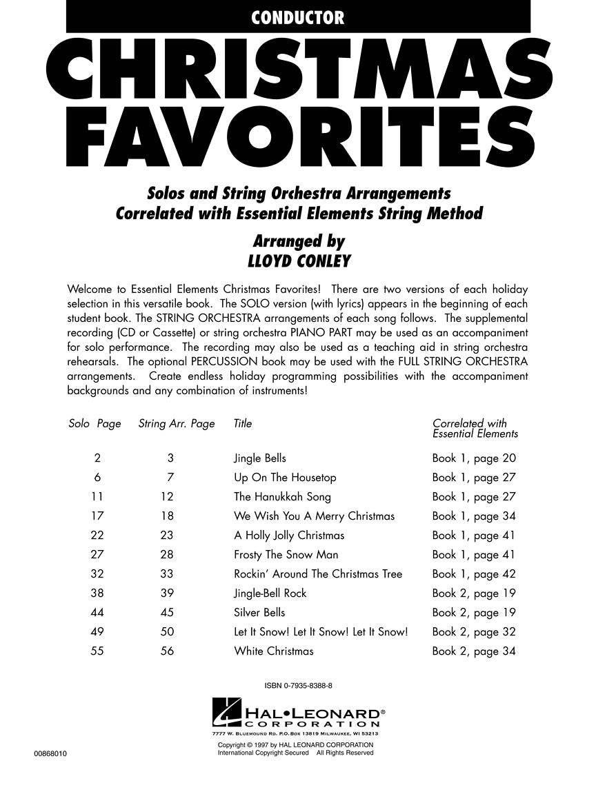 Essential Elements Christmas Favorites for Strings