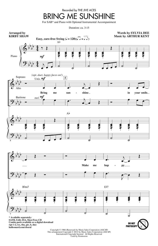 Kent Bring Me Sunshine SATB HL