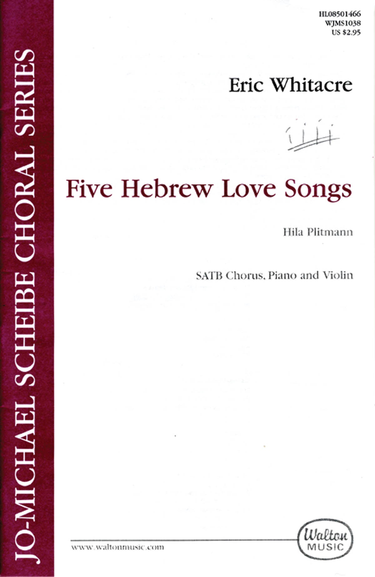 Whitacre 5 Hebrew Songs SATB/Pno/Vln