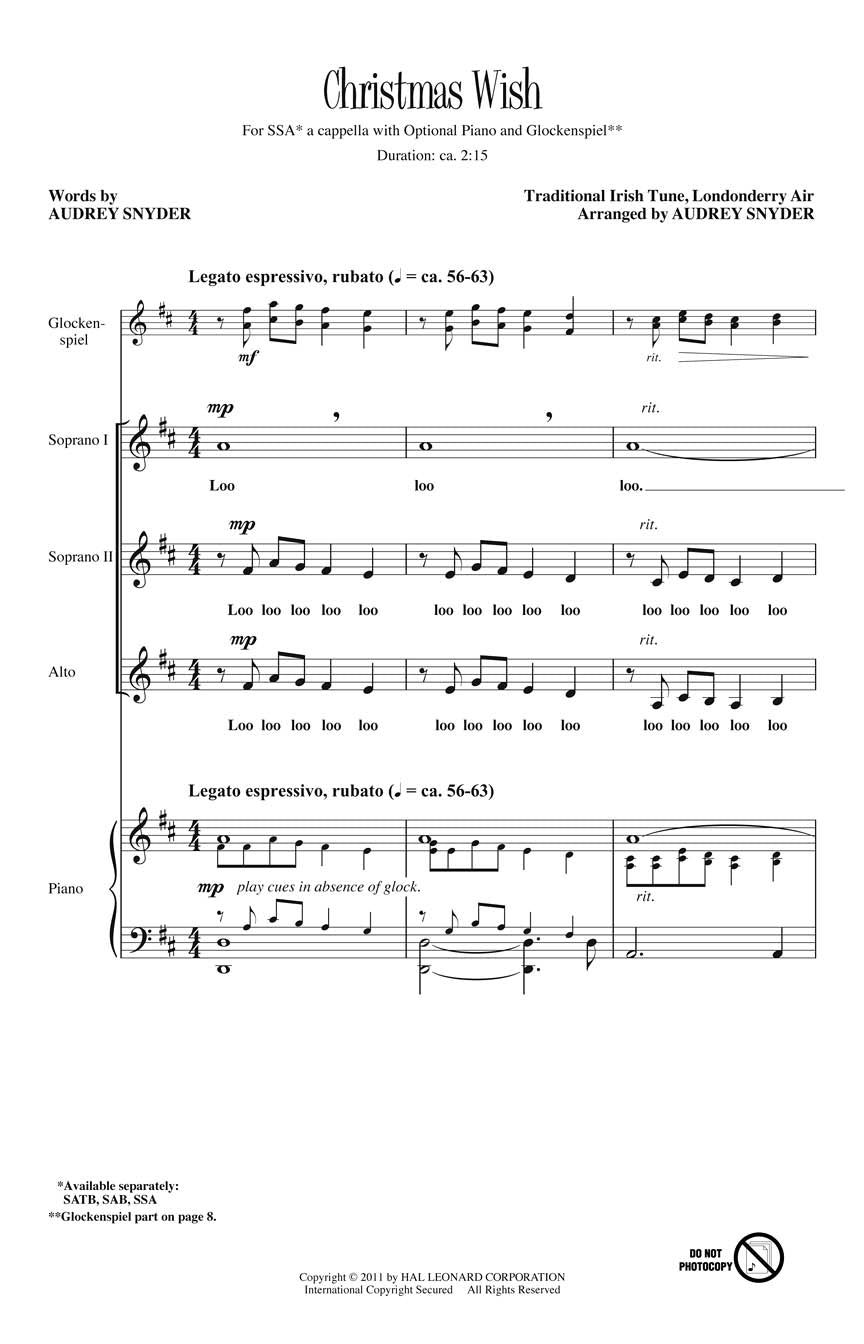 Christmas Wish Snyder SSA a capella