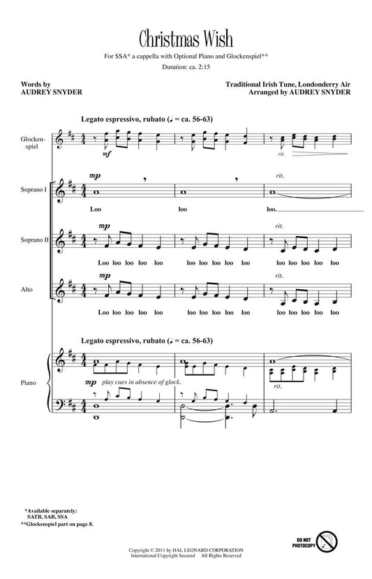 Christmas Wish Snyder SSA a capella