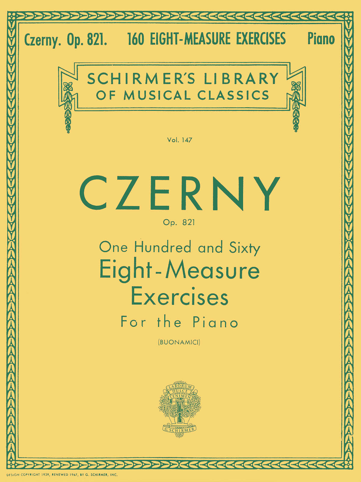 Czerny 160 8-Measure Exercs Op821 PF GS