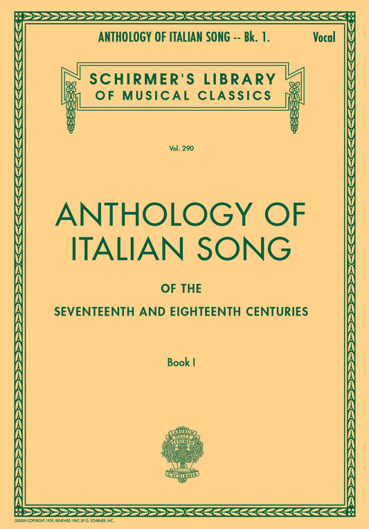 Anthology of Italian Song 17&18 Cent Bk