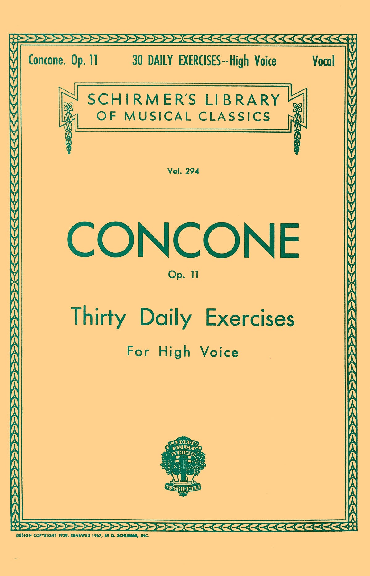 Concone 30 Daily Exercises Op11 High Vc