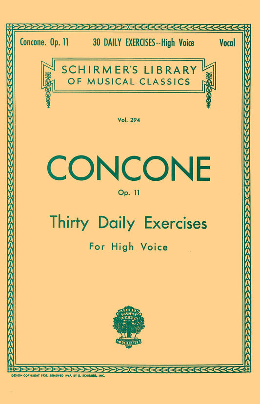 Concone 30 Daily Exercises Op11 High Vc