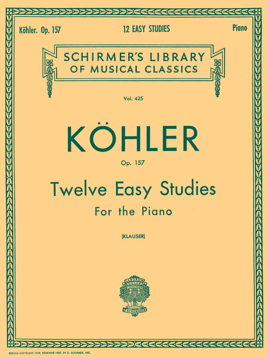 Kohler 12 Easy Studies Op157 Pno GS