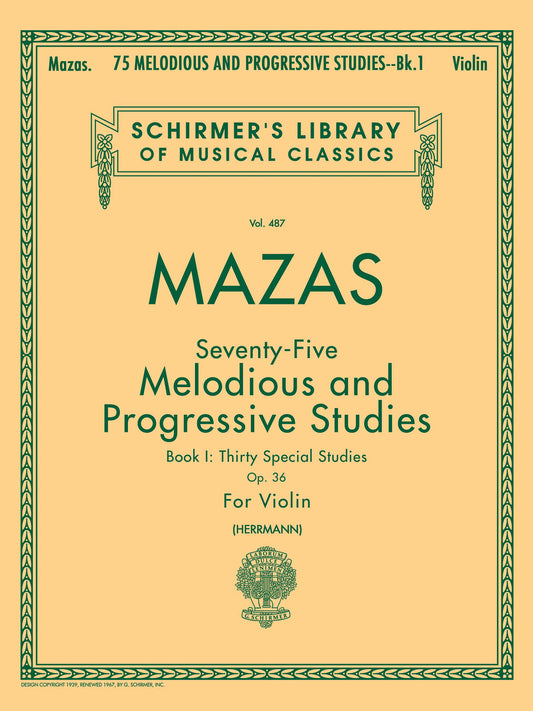 Mazas 75 Melodious/Prog Stds Bk1 Vln GS