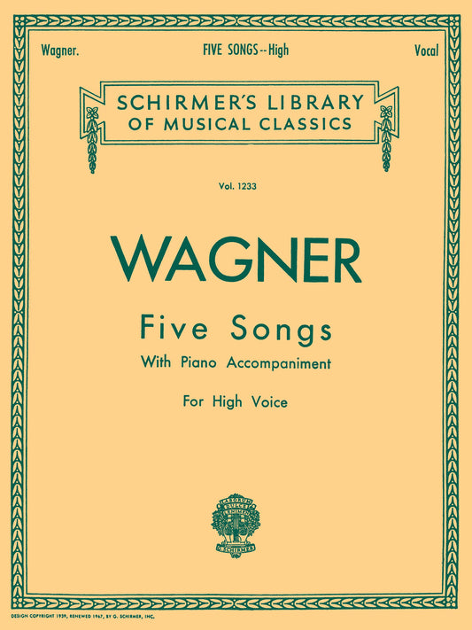 Wagner 5 Songs Wesendonck Leider High V