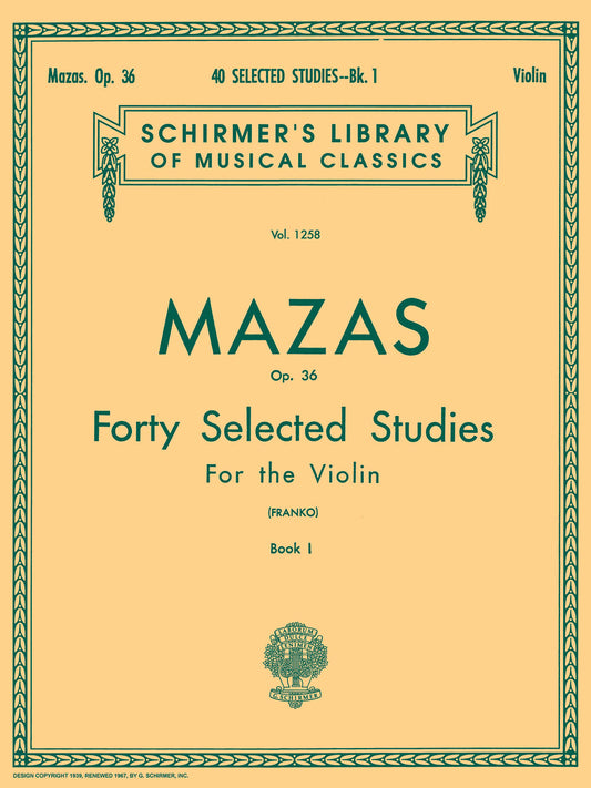 Mazas 40 Selected Studies Bk1 Vln GS