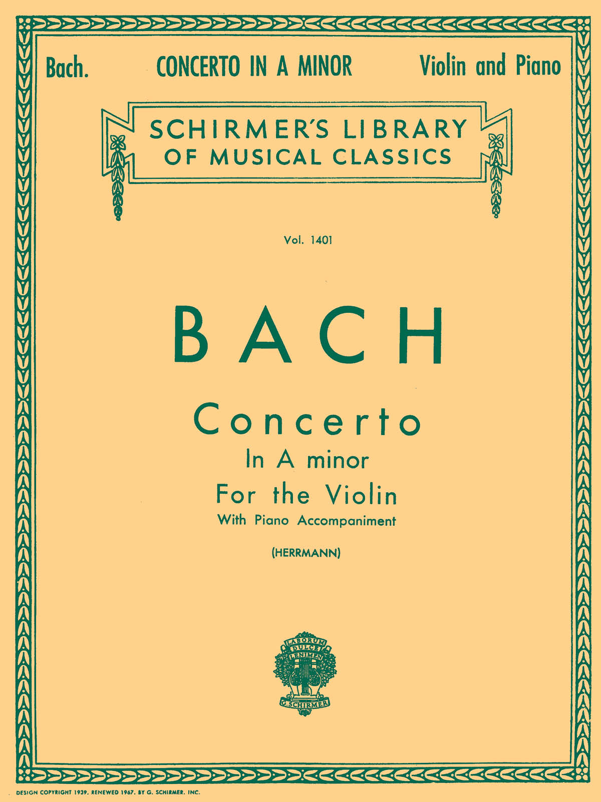 Bach Concerto Vln A Minor BWV1401 GS