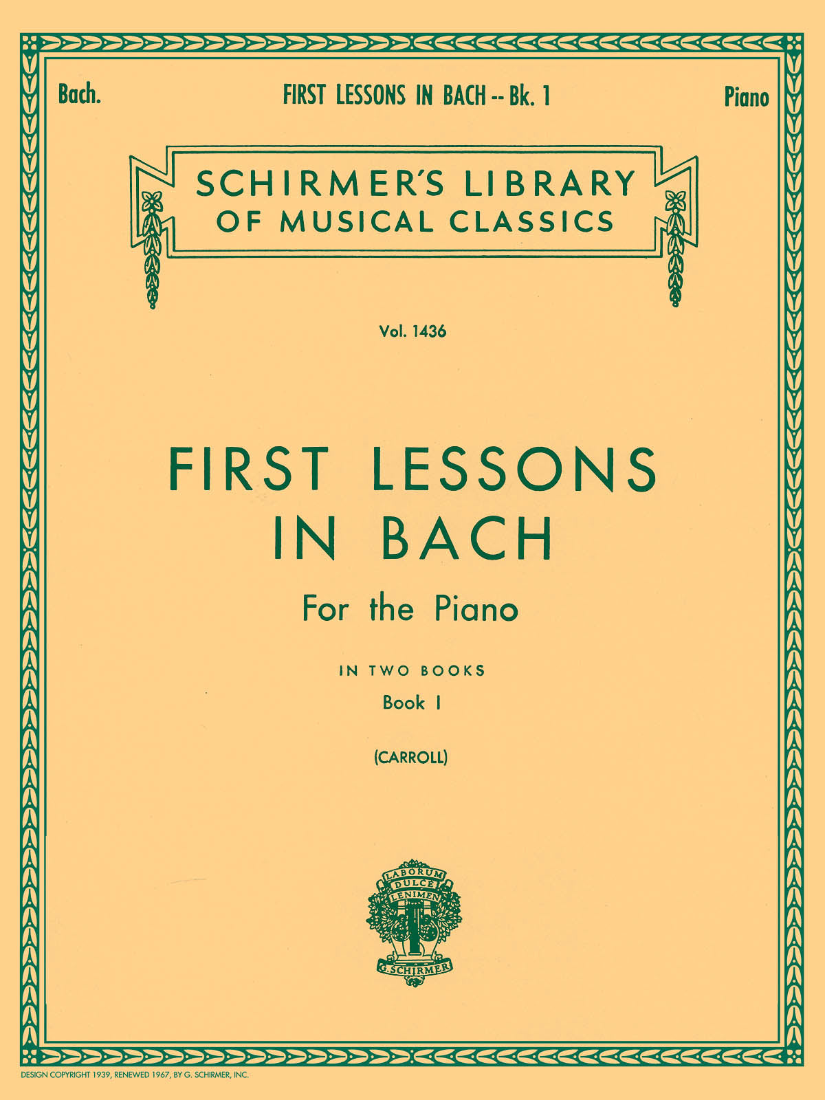 Bach First Lessons in Bach bk1