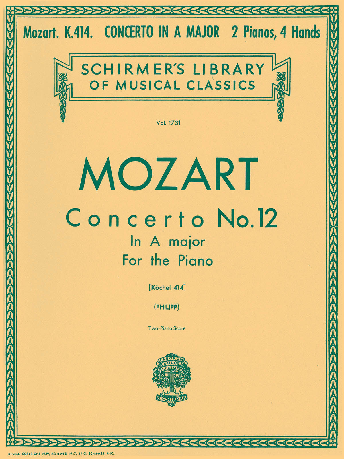 Mozart Pno Concerto 12 Amaj 2Pno GS