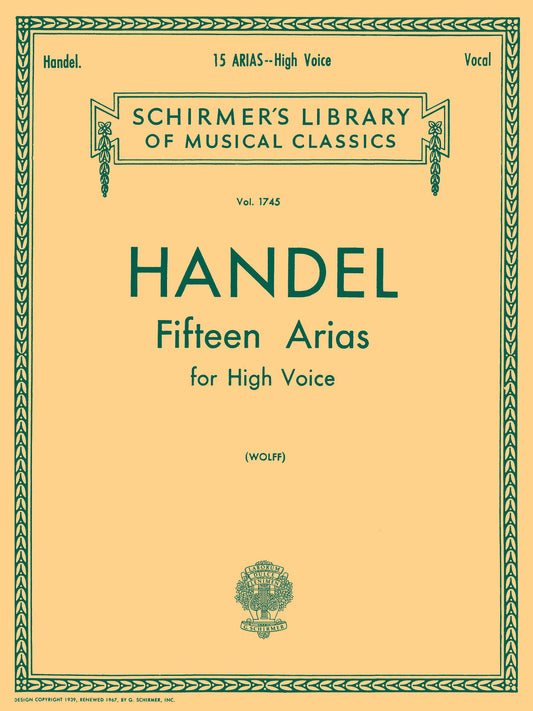 Handel 15 Arias High Voice GS Eng/Ita