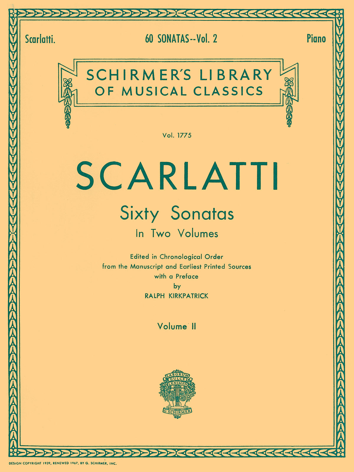 Scarlatti 60 Piano Sonatas Vol2 GS Kirk