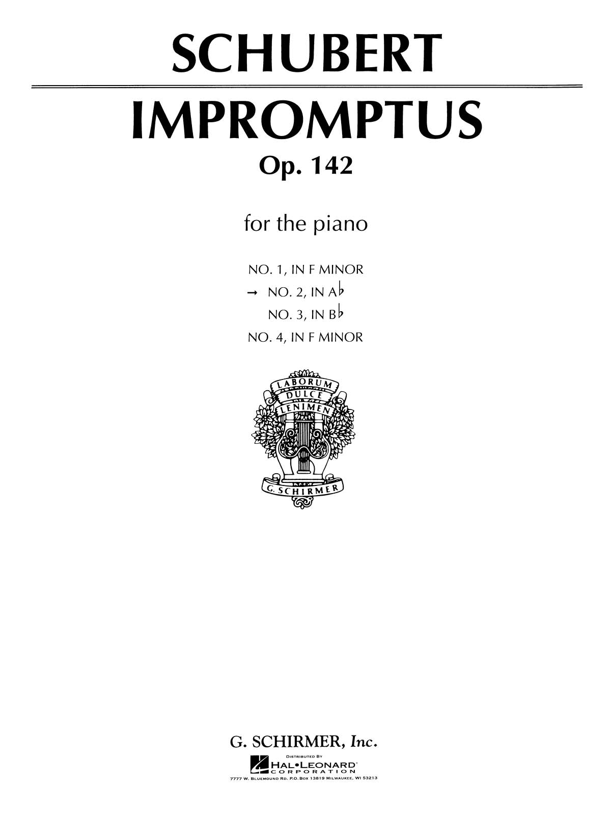 Schubert Impromptu Op142/2 Ab Pno GS