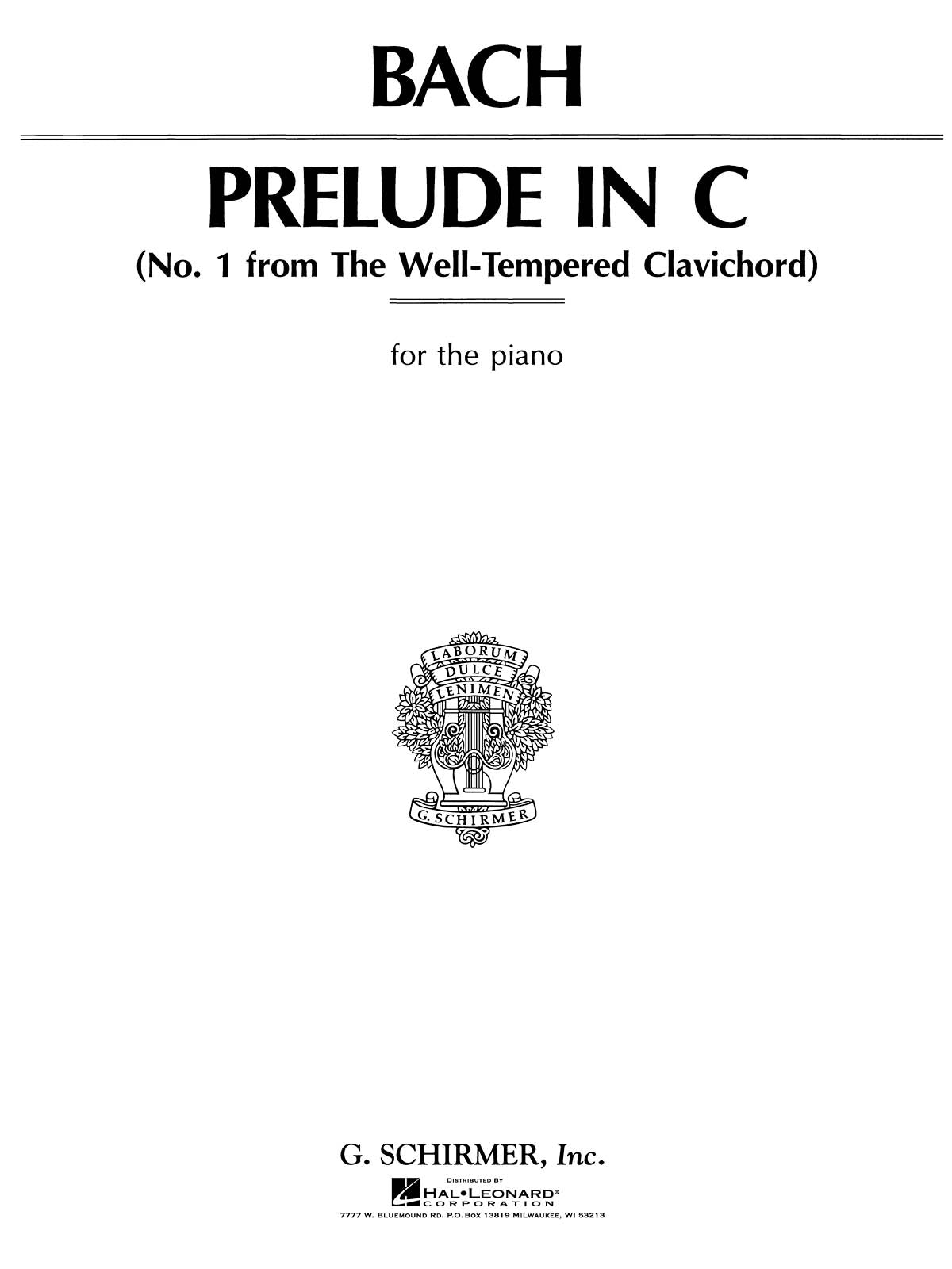 Bach Prelude No1 C from WTK Pno GS