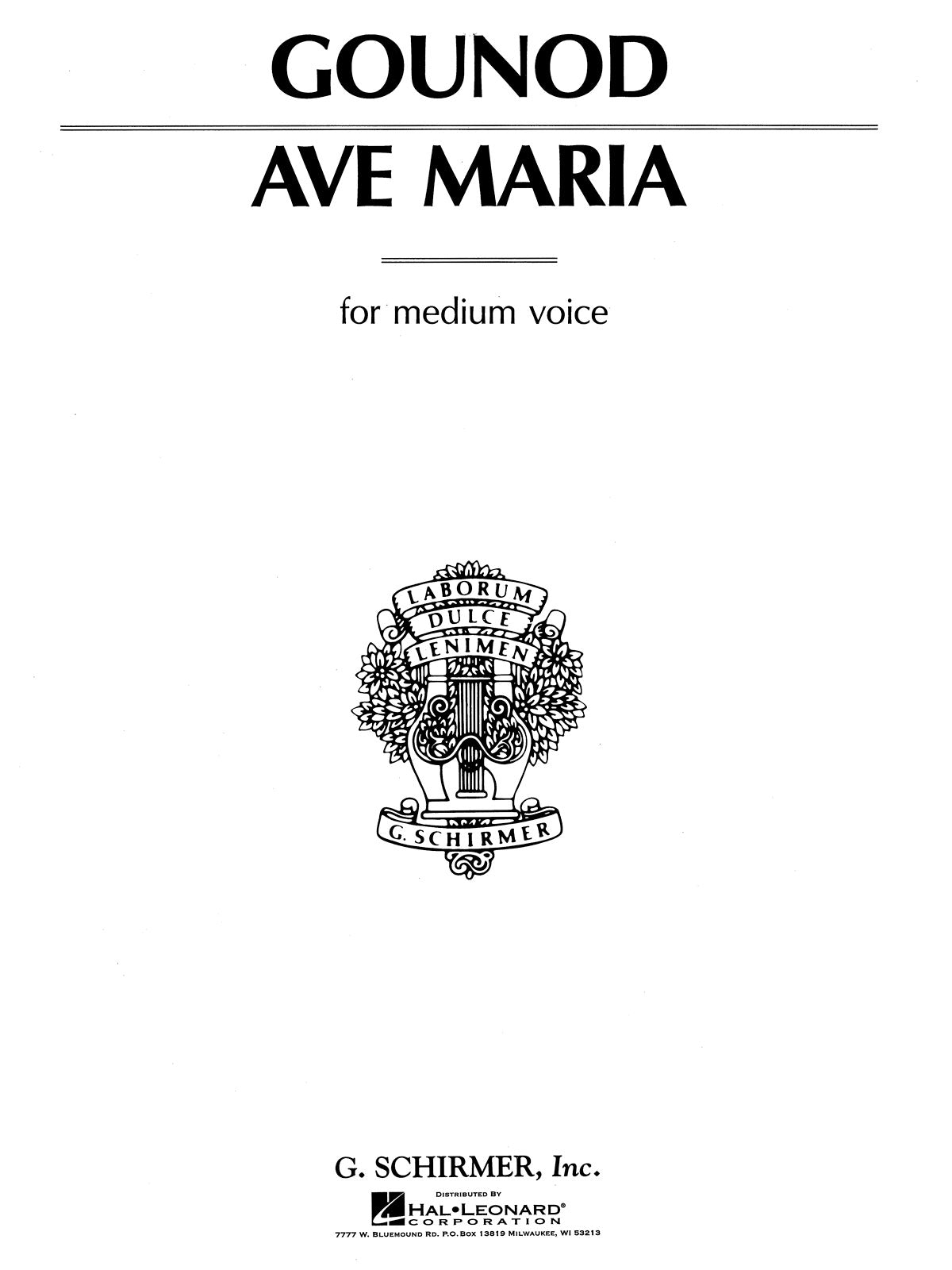 Gounod Ave Maria Med Vce Eb