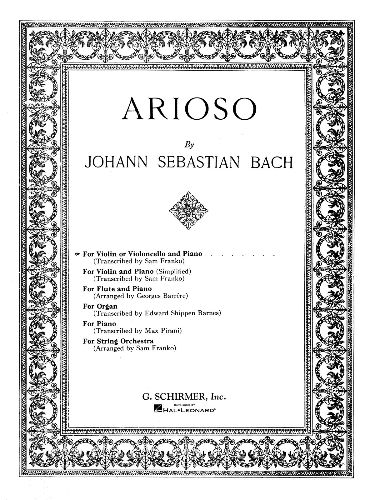 Bach Arioso Vln/Vc GS