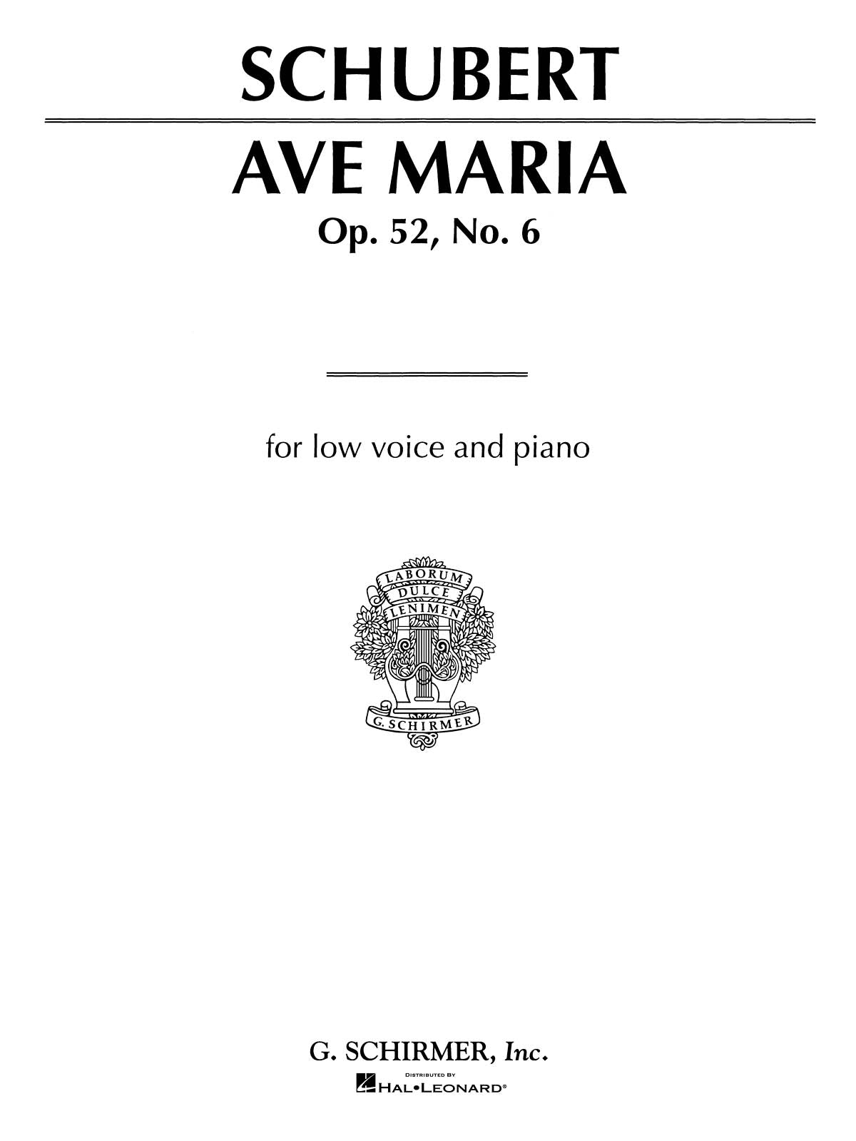 Schubert Ave Maria Low Voc G GS