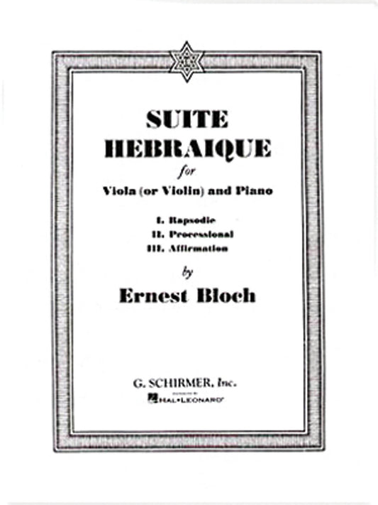 Bloch Suite Hebraique Vla(Vln)&Pno GS