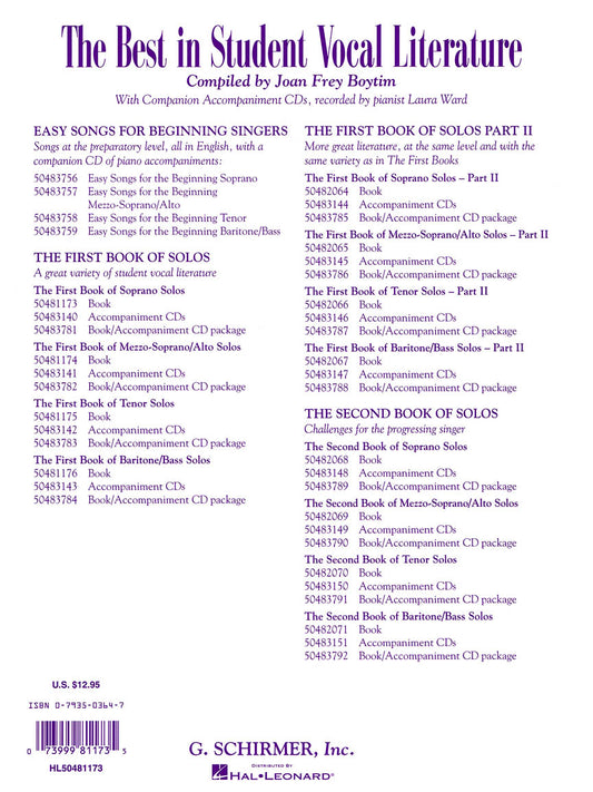 First Book of Soprano Solos Boytim SCH