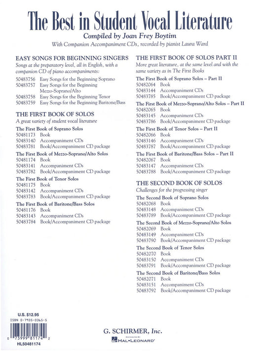 First Book of Mezzo-Sop/Alto Solos Boyt