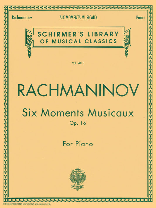 Rachmaninoff 6 Moments Musicaux op16 Pno