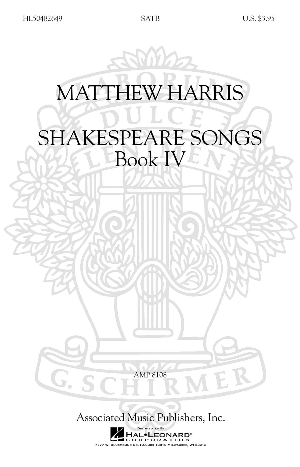 Harris Shakespeare SONGS bK 4 SATB HL