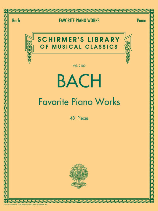 Bach Favourite Piano Works Schirmer