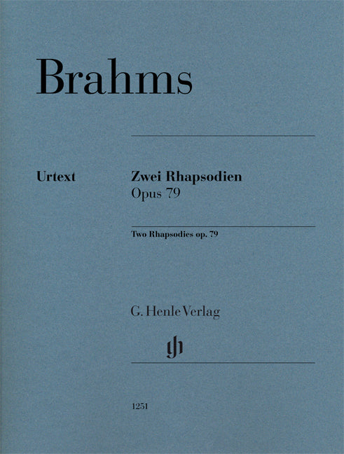 Brahms Zwei Rhapsodien Op79 Pno HN