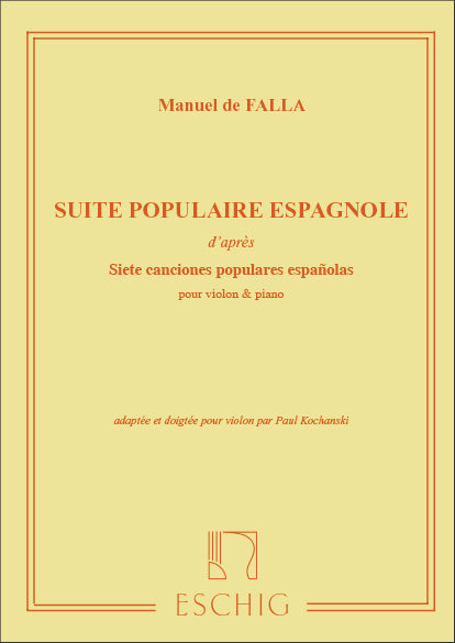 De Falla Suite Populaire Espagnole Vln&