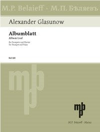 Glasunov Albumblatt Tpt&Pno BEL