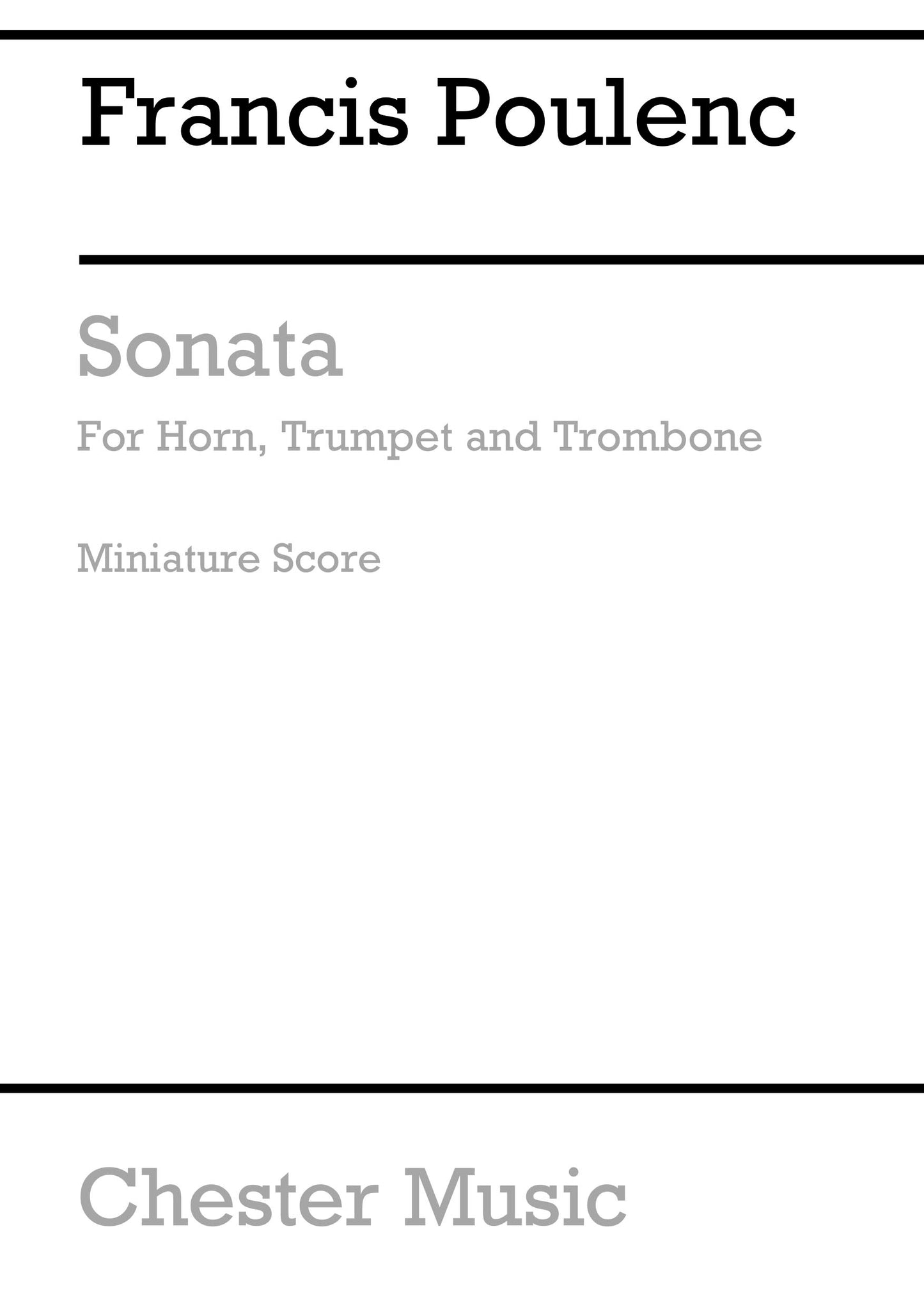 Poulenc Sonata Hn/Tpt/Tbn Mini-Score CH