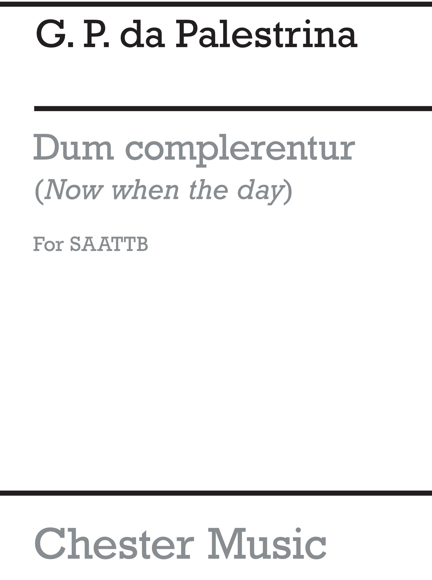 Palestrina Dum complerentur SATB CH