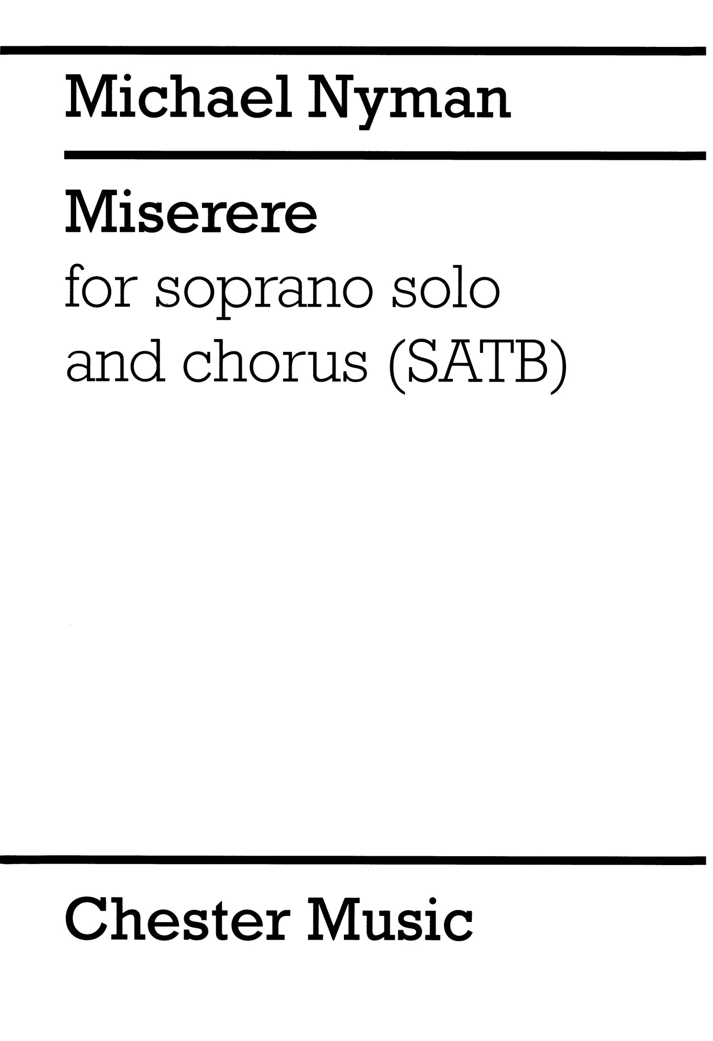 Nyman Miserere SoloS/SATB CH