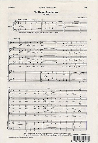 Stanford Te Deum Laud Bb SATB NOV