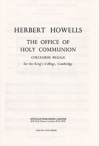 Howells Communion Service Coll Reg SATB